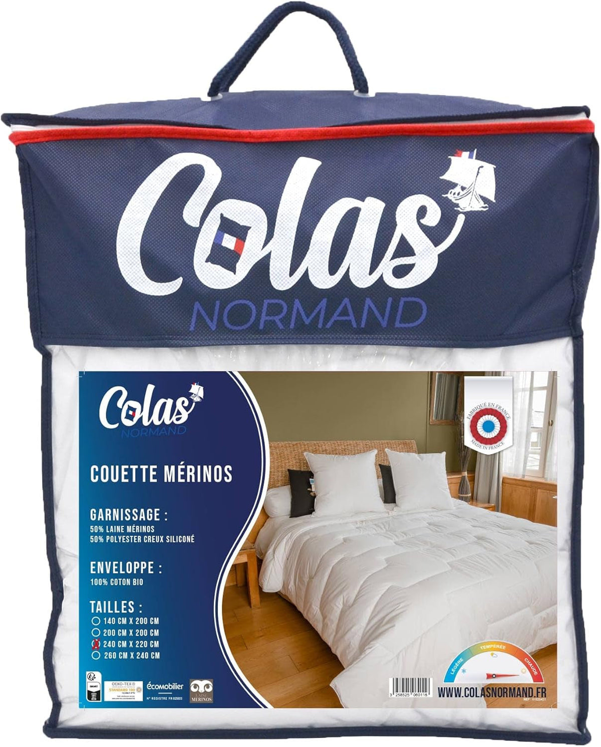 Steppdecke 240 x 220 cm | Bio-Baumwolle und Merinowolle | Warm, maschinenwaschbar bei 30 °C. Bettdecken und Steppdecken Naty Shop Standardtitel