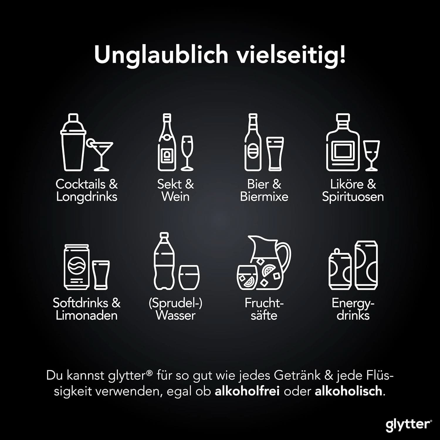 Glytter, essbarer Glitzer für Getränke und Flüssigkeiten, 10 Gramm Glitzer Naty Shop