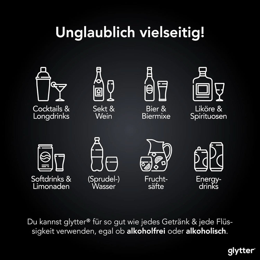 Glytter, essbarer Glitzer für Getränke und Flüssigkeiten, 10 Gramm Glitzer Naty Shop