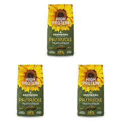 PASTASOLE, Penne Rigate mit 100 % Hartweizengrieß aus italienischem Anbau und Sonnenblumenkernmehl – ​​500 g – Proteinreich, kohlenhydratarm, reich an Ballaststoffen (3er-Pack)
