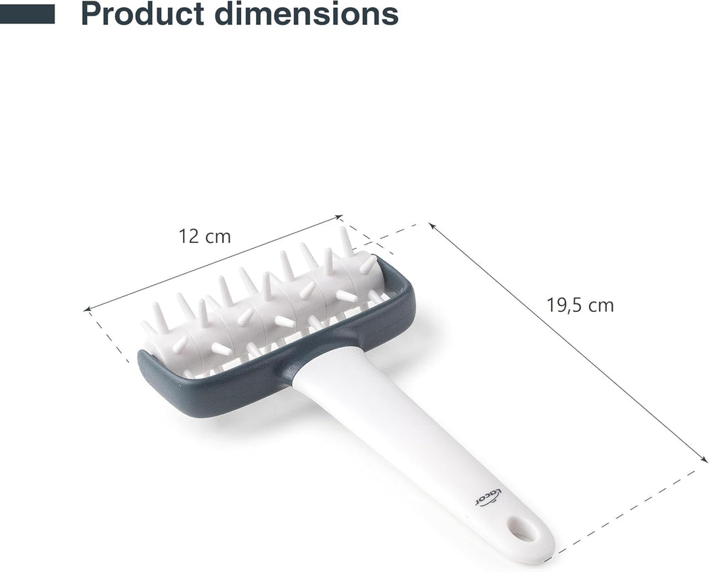 - 68802 - Küchenrollkissen, Tupfwalze, Nudelrolle, Verhindert Blasen im Teig, Ergonomischer Griff, 100% abnehmbar, Spülmaschinenfest, Polypropylen, BPA-frei, 12x19,5 cm