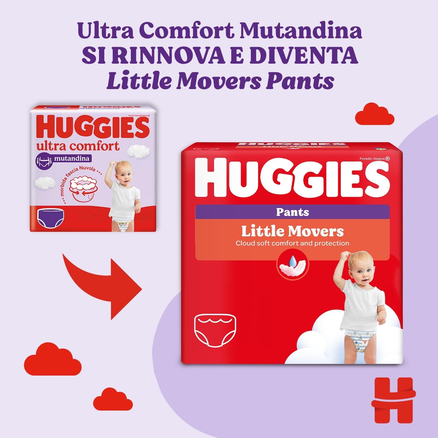Huggies Ultra Comfort, Höschenwindeln, Größe 5 (12–17 kg), Packung mit 68 Höschenwindeln