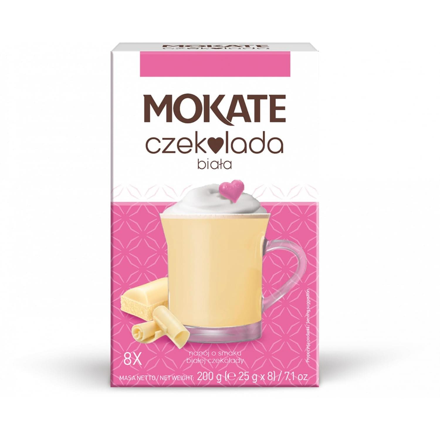MOKATE® Dunkle heiße Schokolade – 1 Packung 180 Gramm – 10 Beutel Kakao und heiße Schokolade Naty Shop Weiße Schokolade – 8 Beutel