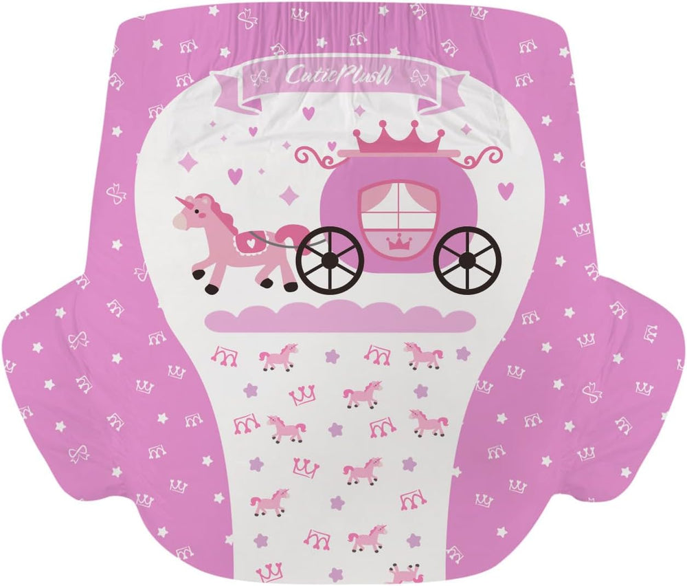 CutiePlusU Erwachsenenwindeln, 10 Stück, Einweg-Inkontinenzhöschen mit Laken für Damen und Herren, maximale Saugfähigkeit über Nacht – Kleine Prinzessin (große Größe 94–119 cm)