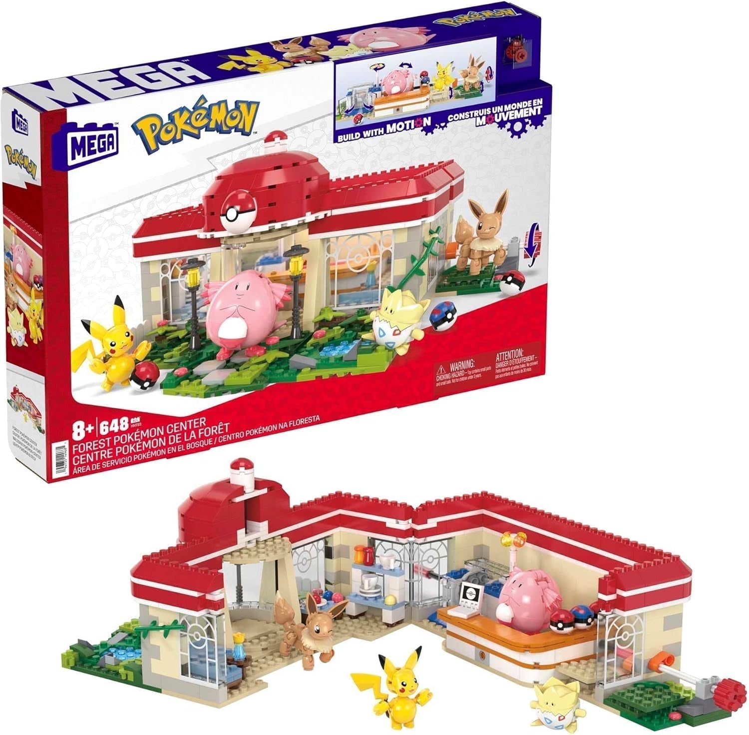 MEGA-Pokémon-Actionfiguren-Bauspielzeug, 1101-teilige Trainingsarena, Kampfspiel und 5 bewegliche Figuren für Kinder, HWR82 Actionfiguren-Naty-Shop-Bauset