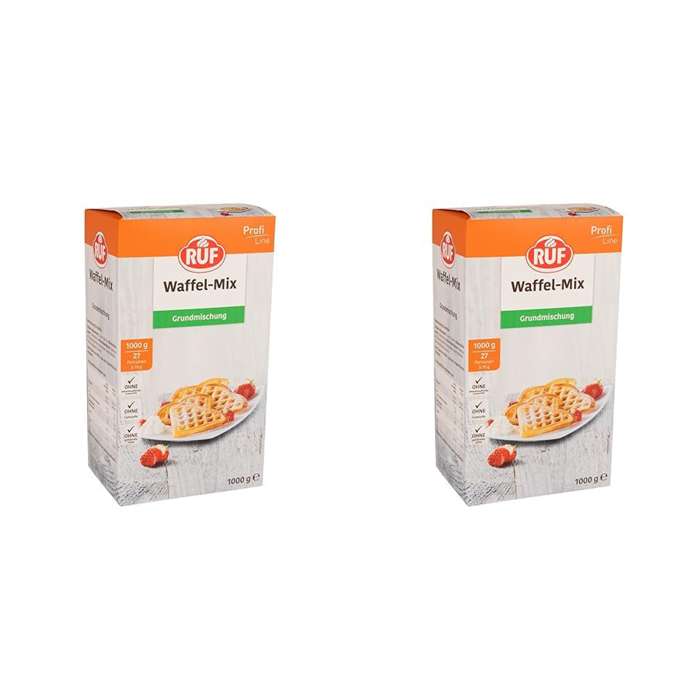 RUF Rührkuchen Backmischung, Nur Wasser & Öl Zugeben, Rezeptur Für Blechkuchen, Kastenkuchen, Muffins, Gugelhupf Und Tortenböden, 1X1000G Mischung zum Backen und Kochen Naty Shop Wafelteig 1 Kg (2Er Pack)
