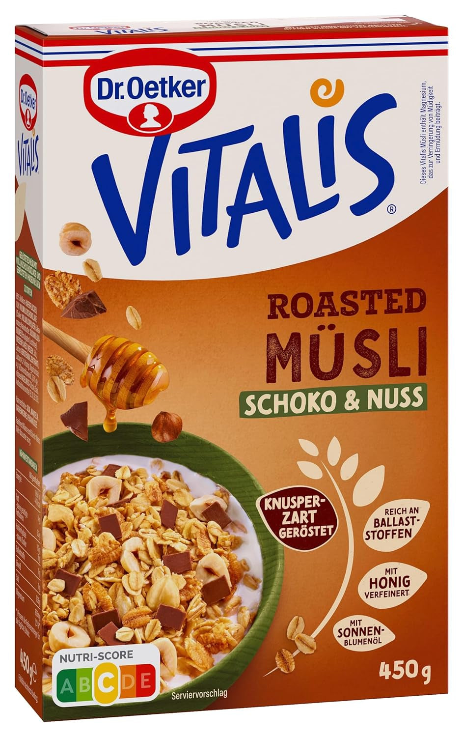 Dr. Oetker Vitalis Röstmüsli mit Cranberries und Kürbiskernen: Röstmüsli mit getrockneten Cranberries, 8er Pack (8 x 501g)