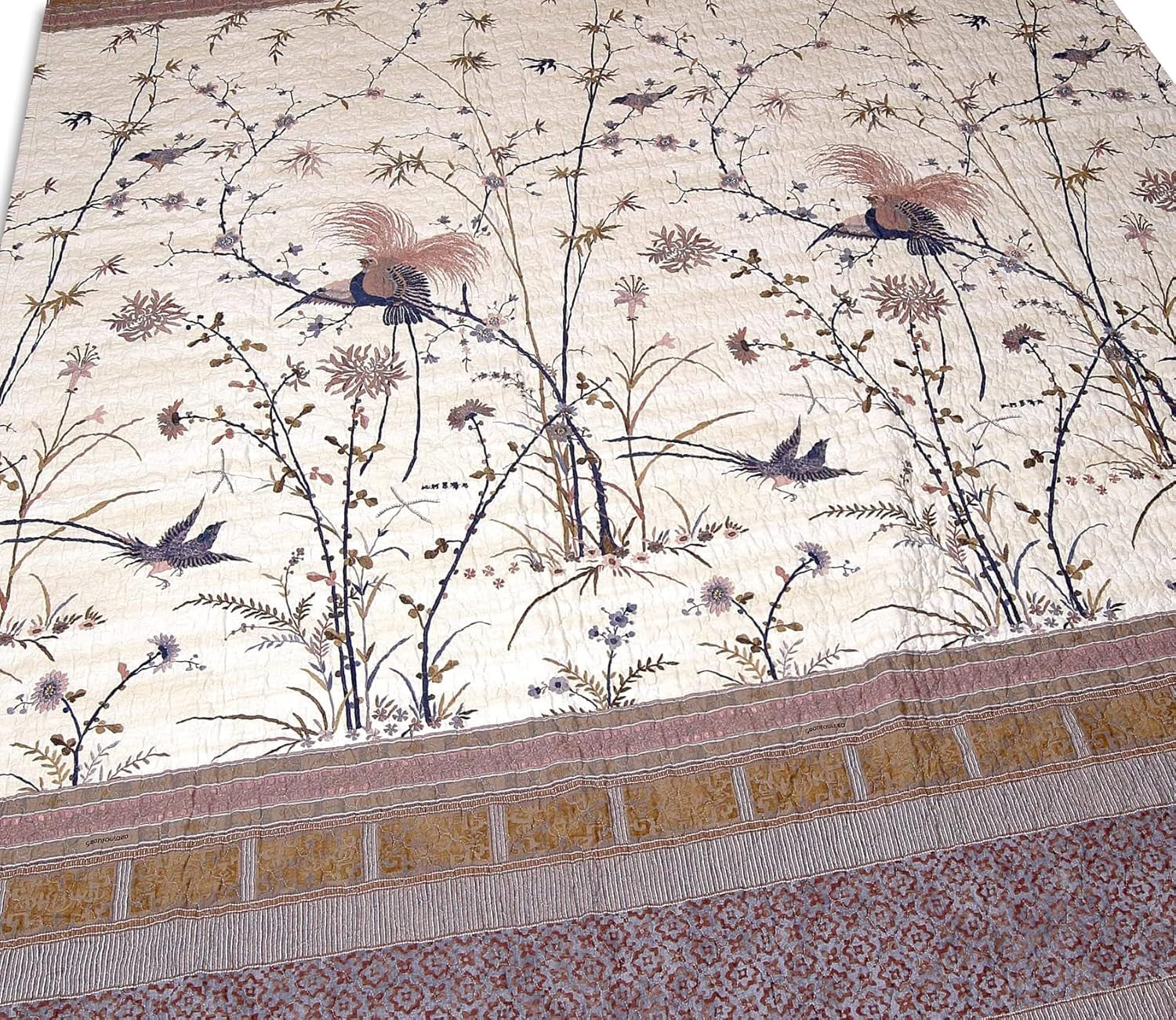 Bassetti Fong Tagesdecke, 100 57 Fäden pro cm² / Füllung: 100 % reine Baumwolle, Creme, 220 x 255 cm Bassetti Betten und Decken