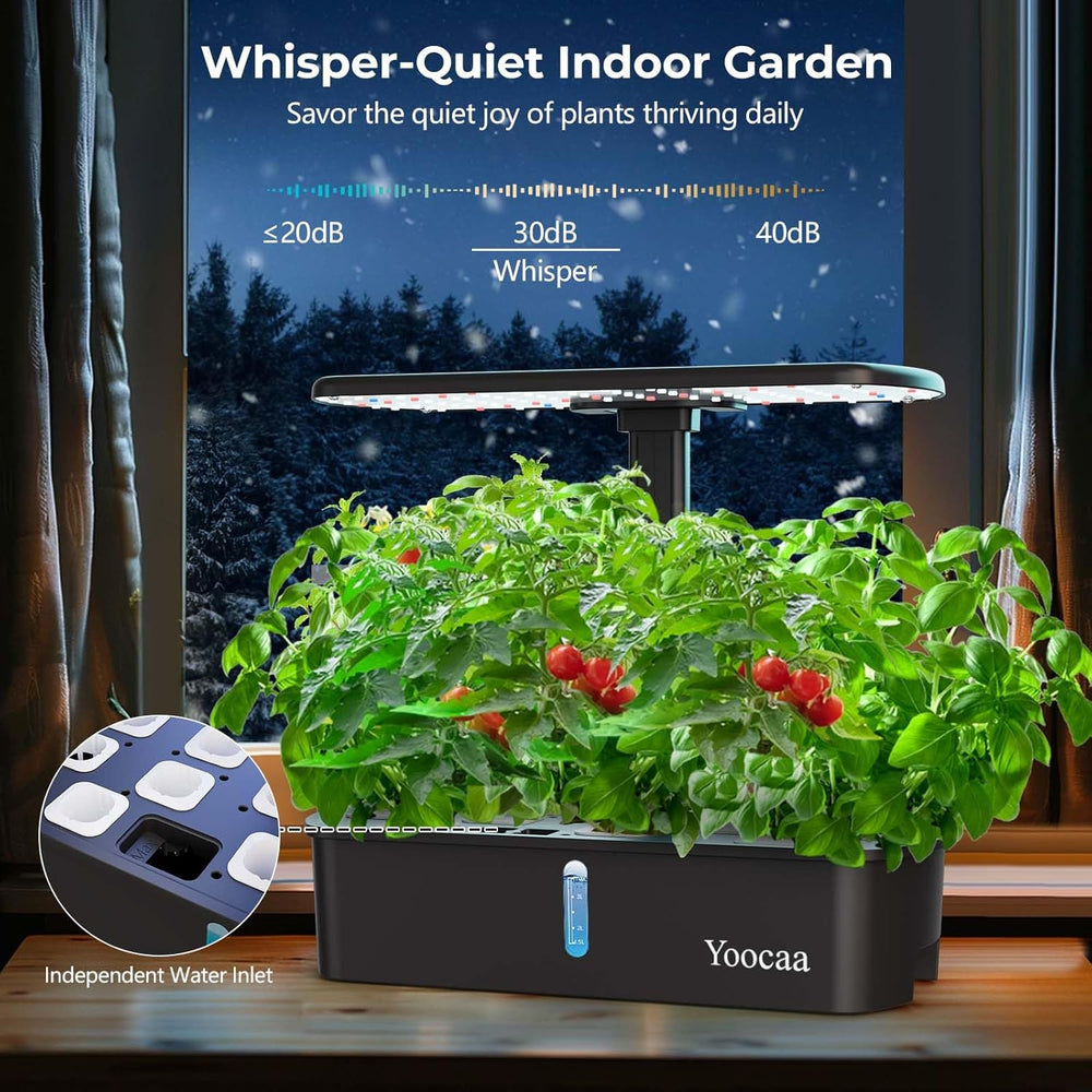 Hydrokultur-Anbausystem für 12 Pflanzen, Kräutergarten für den Innenbereich mit automatischem Timer, Pumpe, höhenverstellbarem Smart Garden Grow Kit (Samen nicht im Lieferumfang enthalten)
