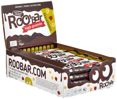 Proteinreiche, mit Schokolade glasierte Haselnussriegel – 100 % biologisch, vegan, Fruchtriegel, frei von Milchprodukten, glutenfrei, frei von raffiniertem Zucker – 16 Riegel x 40 g