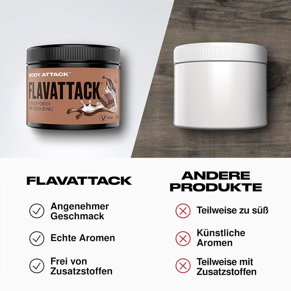 Body Attack Flavattack®, Double Choc Brownie, 250G / 83 Portionen Aromen Naty Shop
