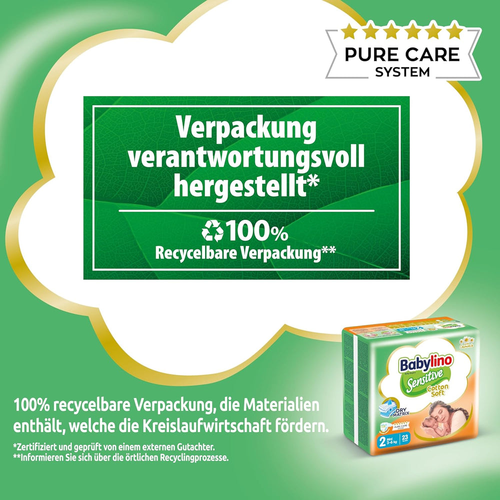 Windeln für empfindliche Babys, Größe 2, Mini (3-6 kg), 192 Windeln