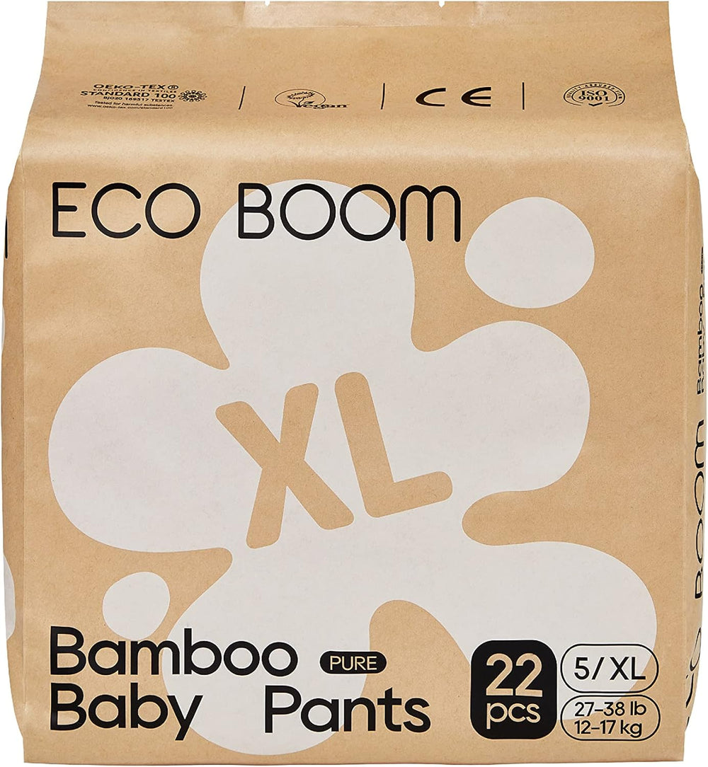 ECO BOOM Babywindeln aus Bambus – Größe 6 (20 kg), Pull-Up-Windeln auf pflanzlicher Basis (17 Stück) – Premium-Bio, parfümfrei, hautfreundlich, super saugfähig