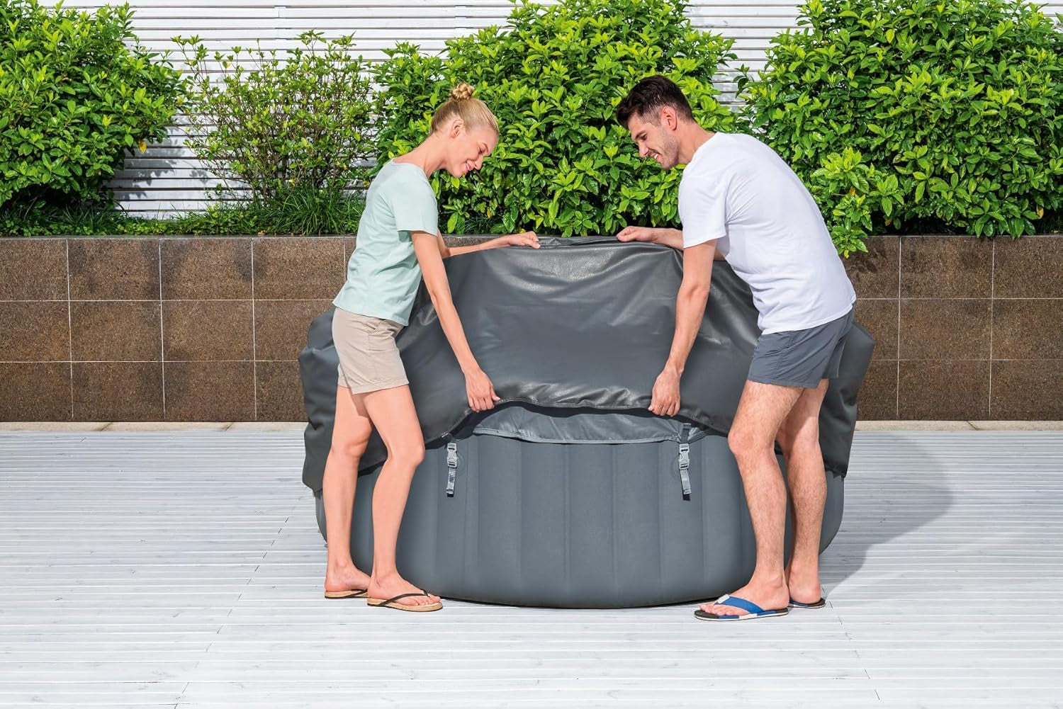 Bestway LAY-Z-SPA Xtras EnergySense Plus komplette Thermoabdeckung Ø 236 x 71 cm, rund