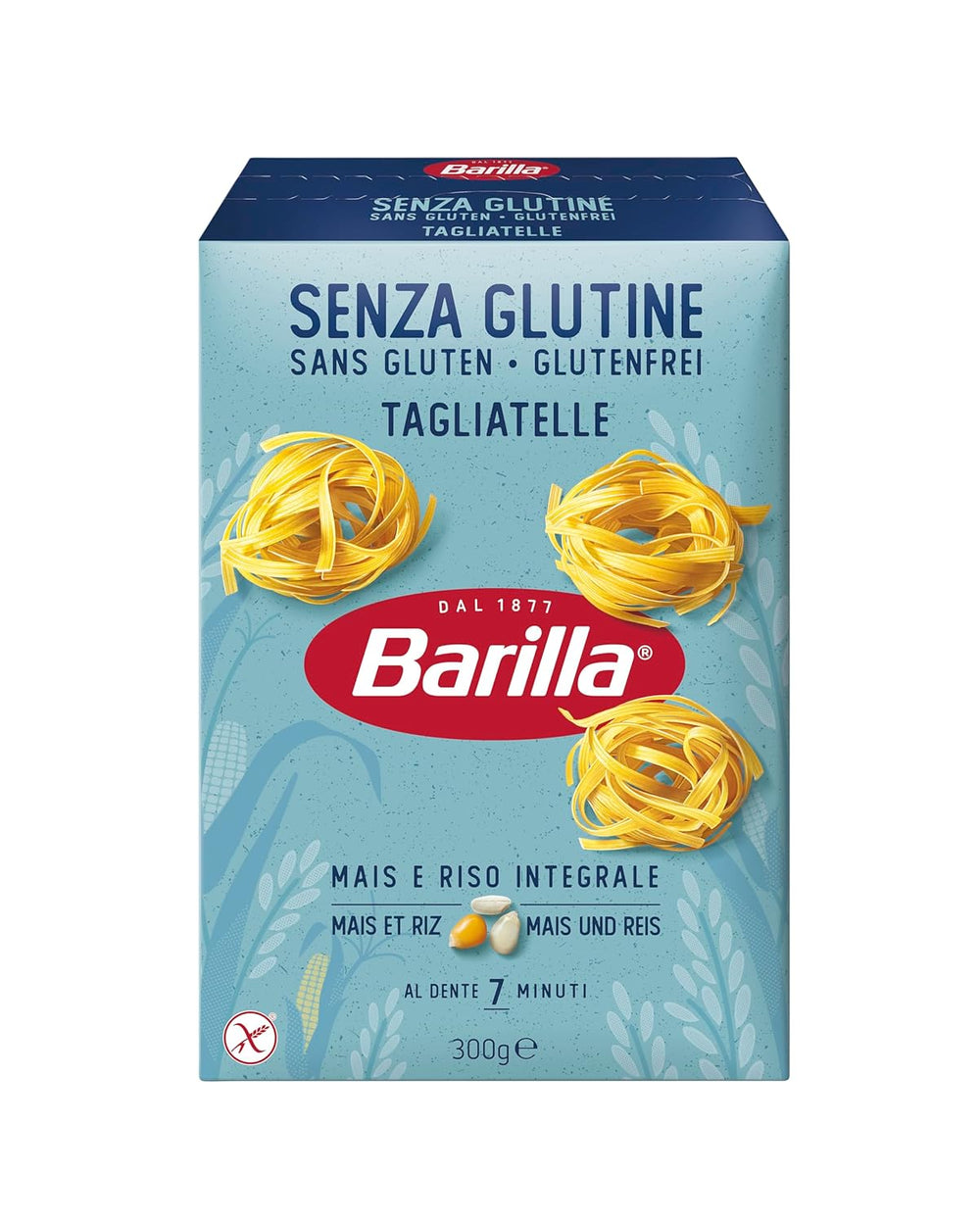 Glutenfreie Barilla Tagliatelle-Nudeln aus köstlichem Mais und Reis – perfekt für Menschen mit Zöliakie oder Glutenunverträglichkeit, 300 g