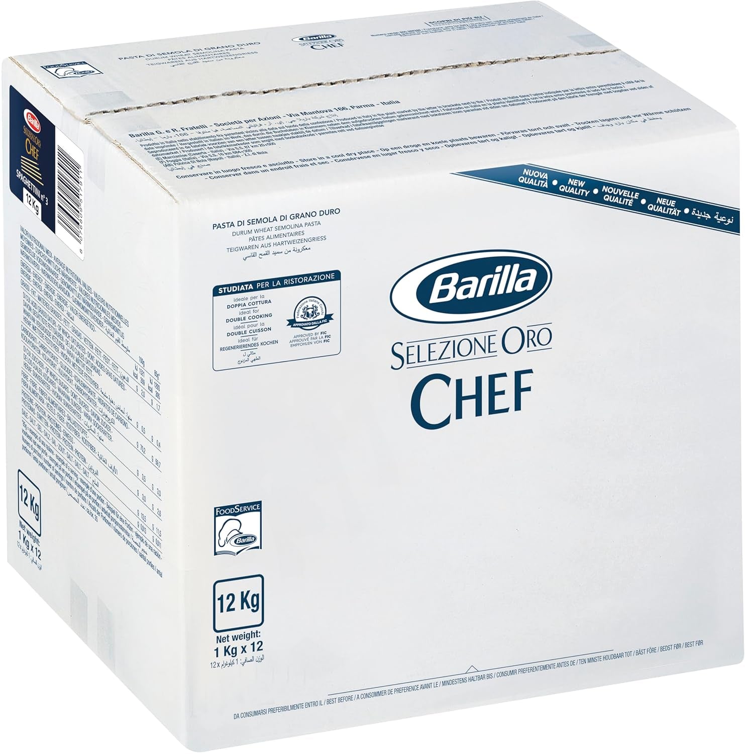 Barilla Selezione Oro Chef Spaghettini n. 3, 12er Pack (12 x 1kg)