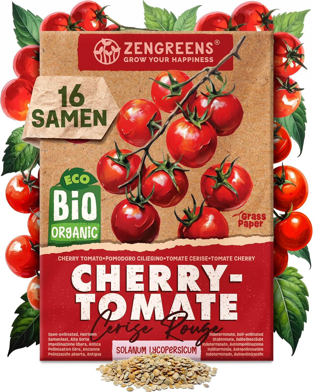 Bio-Tomatensamen im 10er-Set – 10 Tomatensamen für den einfachen Anbau im Garten, Balkon oder Hochbeet – Pflanzensamen – Setzlinge