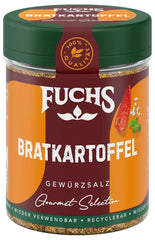 Fuchs Gourmet Selection Klassisch/Heimisch – Bratkartoffel Gewürzsalz, nachfüllbares Kartoffelgewürz, Salz zum Würzen von Brat- & Ofenkartoffeln, Pommes Frites & Co, vegan, 70 g