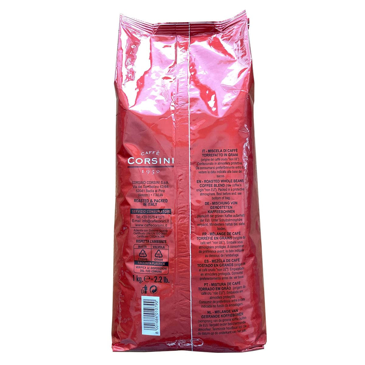 Corsini Caffe Super Cremoso in Grani Italian Espresso Beans - Amestec de cafele premium pentru o cafea corpolentă, cu un caracter puternic și un gust de lungă durată Cafea Naty Shop