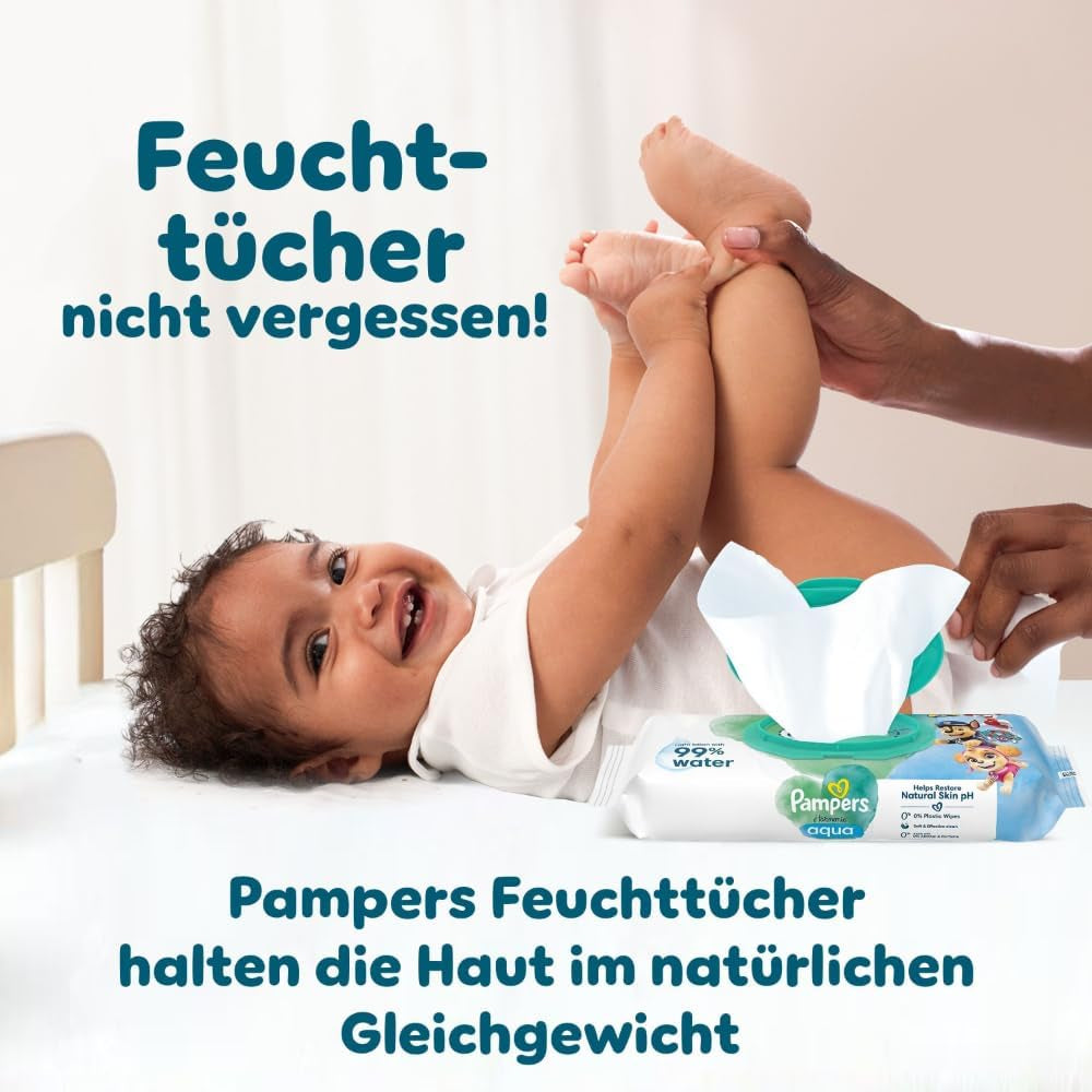 Pampers Baby-Dry Puppy Patrol Edition Windeln, Größe 5, 186 Windeln, 11 kg – 16 kg, bis zu 100 % Auslaufschutz und Komfort die ganze Nacht