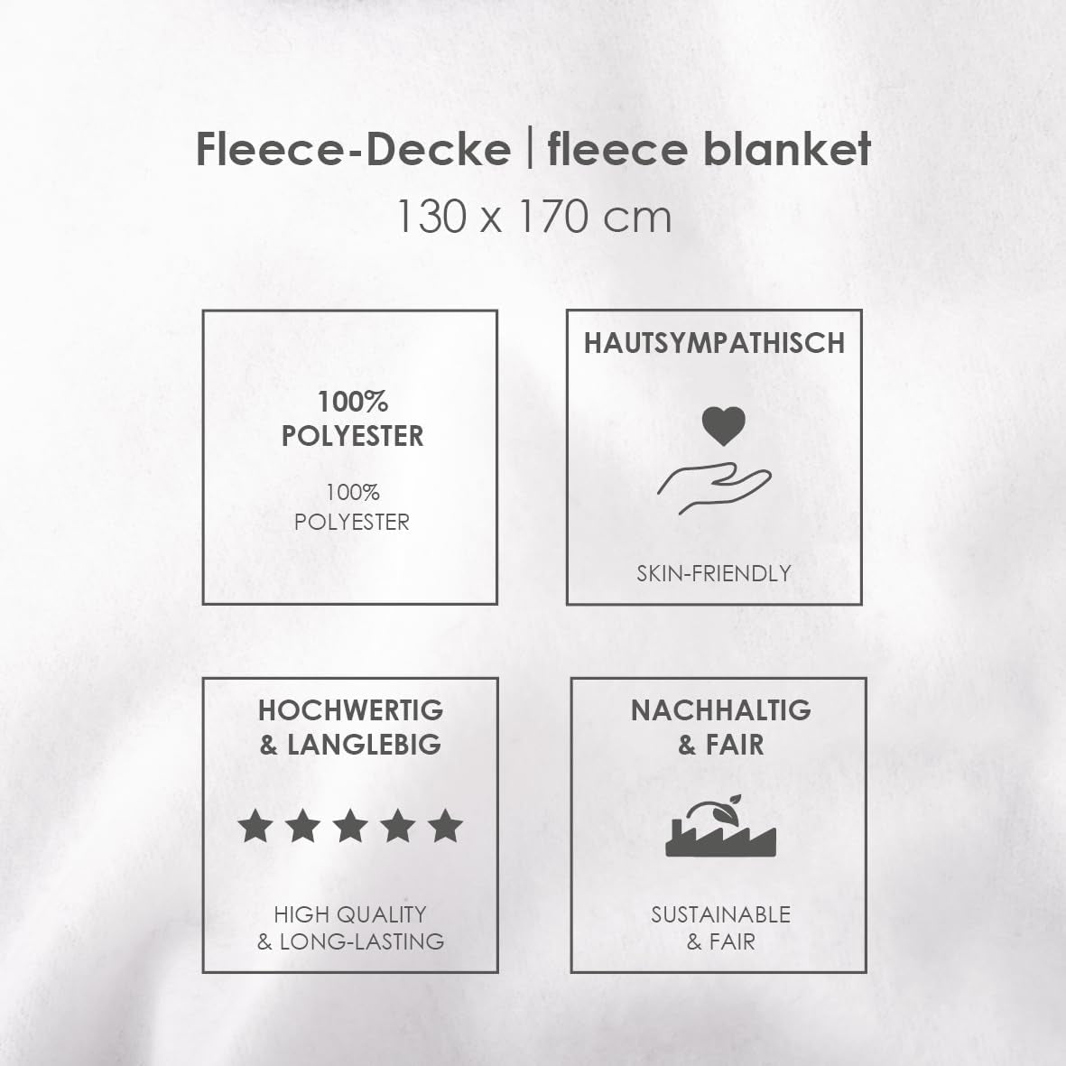 Herding Wednesday Fleecedecke, ca. 130X170 cm, 100 % Polyester, schwarz Betten und Decken Besuchen Sie den Herding-Store