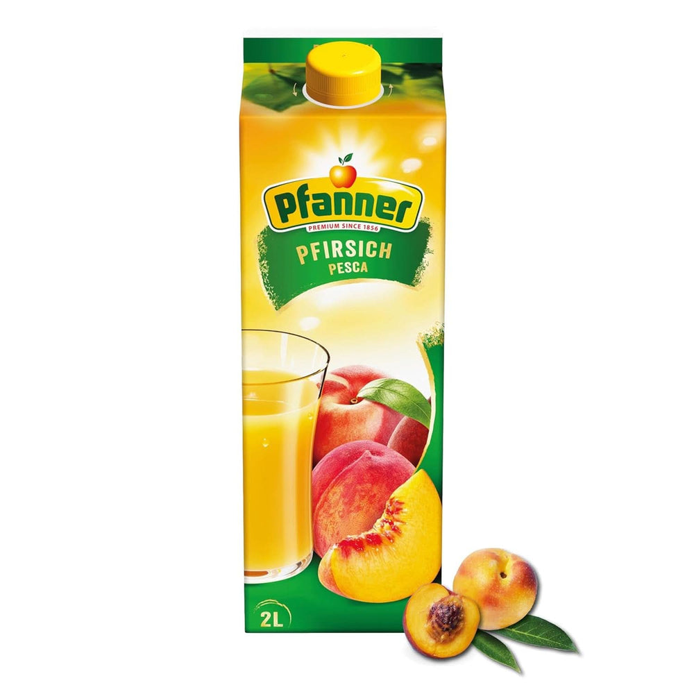 Pfanner 100 % naturtrüber Apfelsaft (1 x 2 Liter) – Direkt gepresste Äpfel – Fruchtsaft ohne Zuckerzusatz Alkoholfreie Getränke Naty Shop 2 Liter Pfirsich