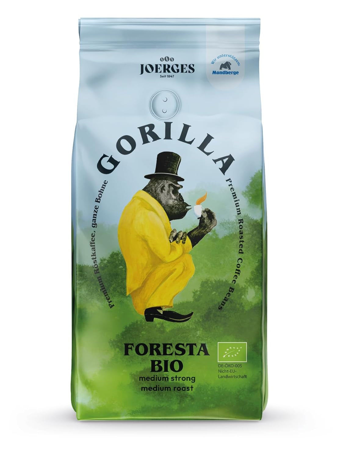 Cafea Joerges Foresta 1000g boabe întregi prăjite | Amestec Arabica de calitate | Pentru aparate de cafea portafilter și complet automate | Espresso