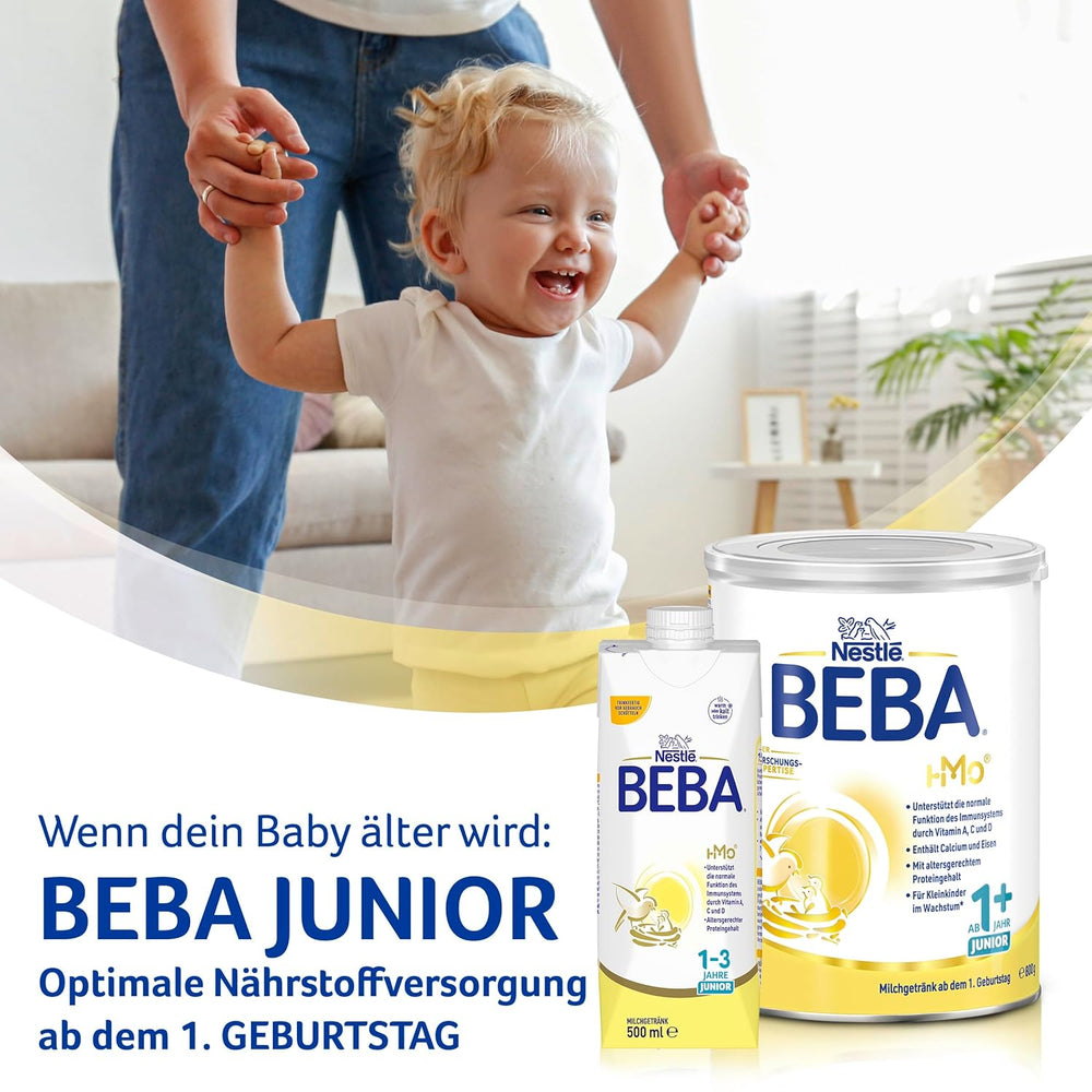 BEBA 2 - Folgemilch nach 6 Monaten, mit 5 HMO-Komplex, altersgerechter Proteingehalt, laktosefrei, palmölfrei, fischölfrei, Babynahrung, Babymilchpulver, 3er Pack (3 x 800g)