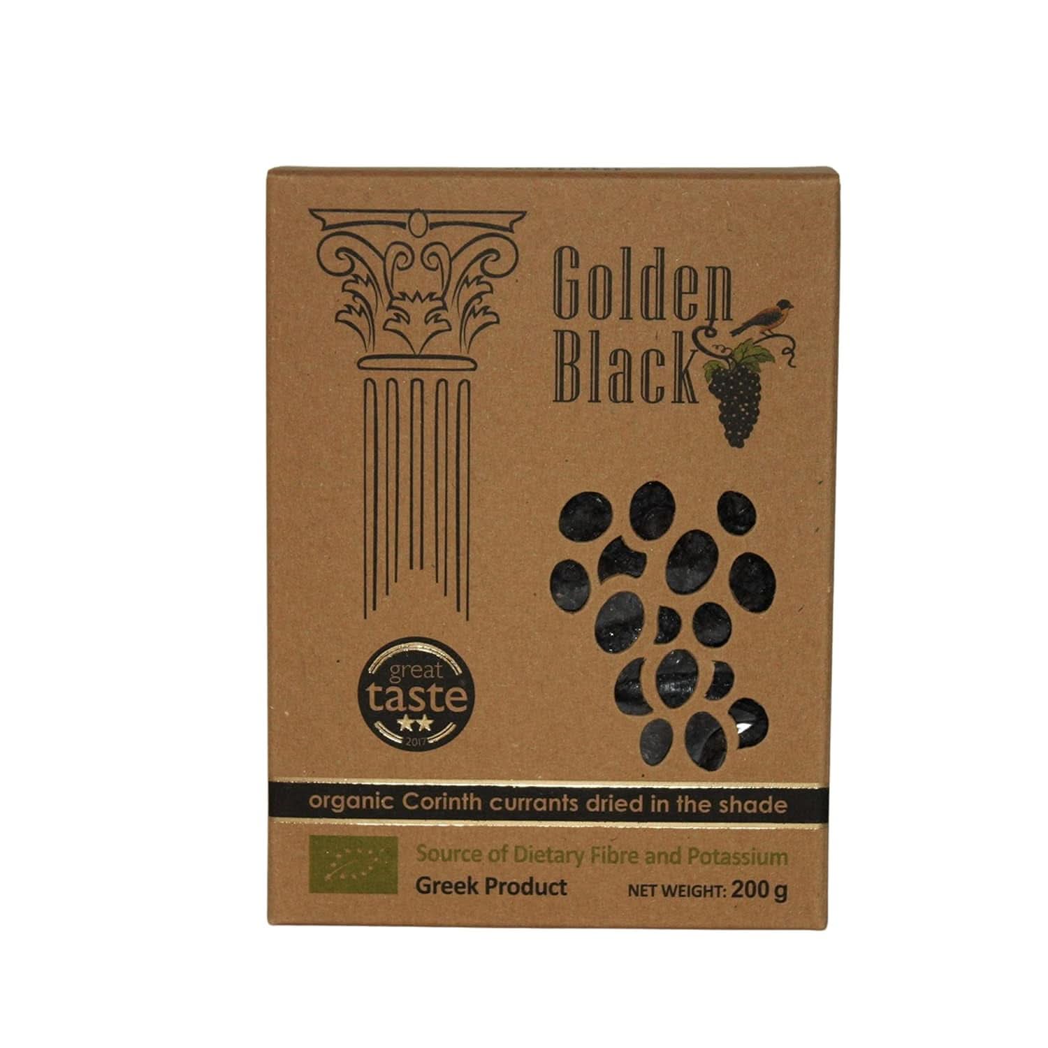Bio-griechische schwarze Rosinen – Johannisbeeren, Packung mit 3 x 200 Gramm. Getrocknete Produkte Naty Shop Johannisbeeren
