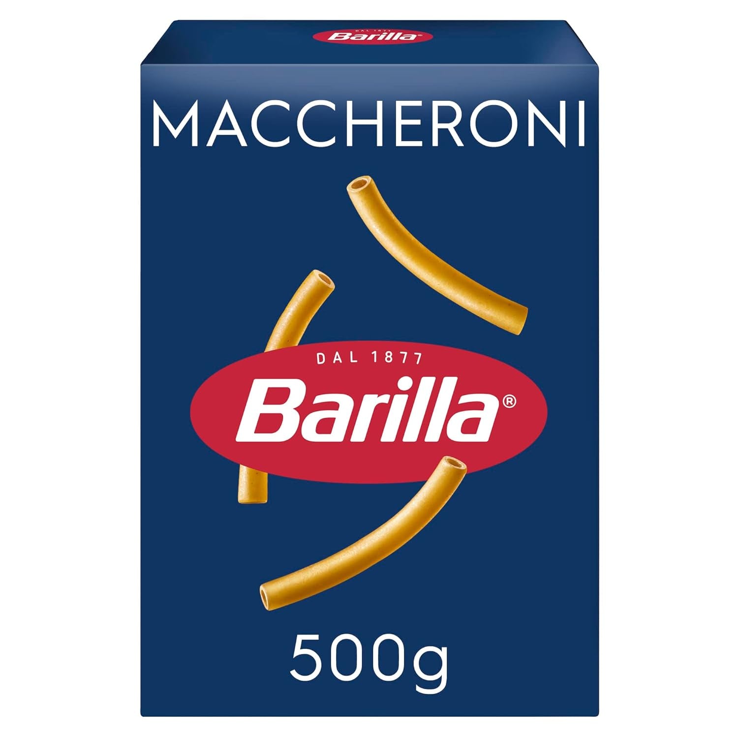 Pasta Barilla Classic Maccheroni Nr. 44 aus hochwertigem Hartweizen, immer al dente, 500g