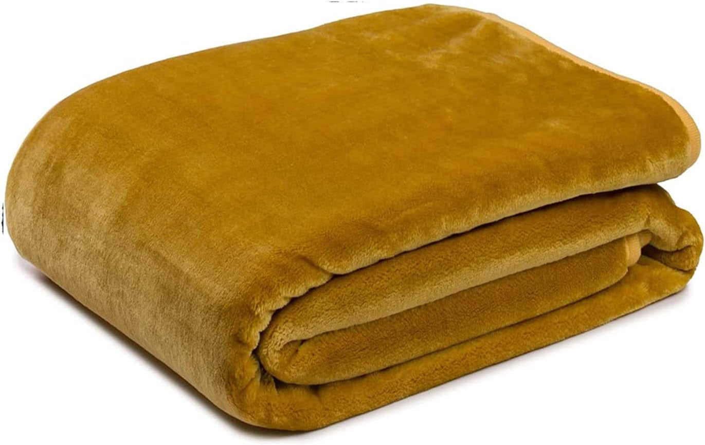 Gözze - Kuscheldecke Premium Cashmere-Feeling, 500 G/M², 180 x 220 cm - senf Betten und Decken Besuche den Gözze-Store Senf 180 x 220 cm