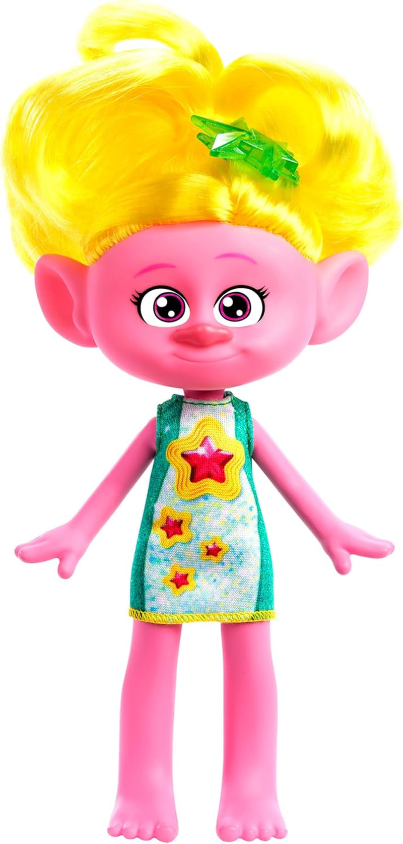 Mattel DREAMWORKS TROLLS Gemeinsam Stark – Haarige Überraschungen Chenille Puppe mit leuchtend blauen Haaren zum Stylen, lila Stirnband, für Kinder ab 3 Jahren, HNF15