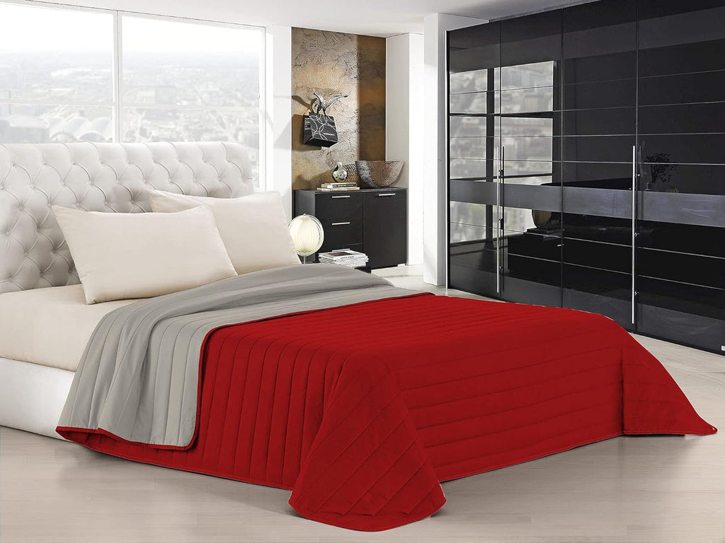 Lenjerie de pat italiană Estivo pat simplu, lenjerie, Aqua, 170 X 270 Cm Plapumi si pilote Naty Shop Roșu/gri deschis Matrimoniale, 260X270Cm