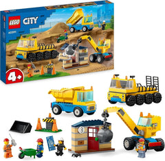 LEGO 60391 City Baufahrzeuge und Abrissbirne, Kran, Bagger, Muldenkipper und Transportfahrzeug, Spielzeug, Lernspielzeug für Kinder ab 4 Jahren. Bausets. Besuchen Sie den LEGO-Store