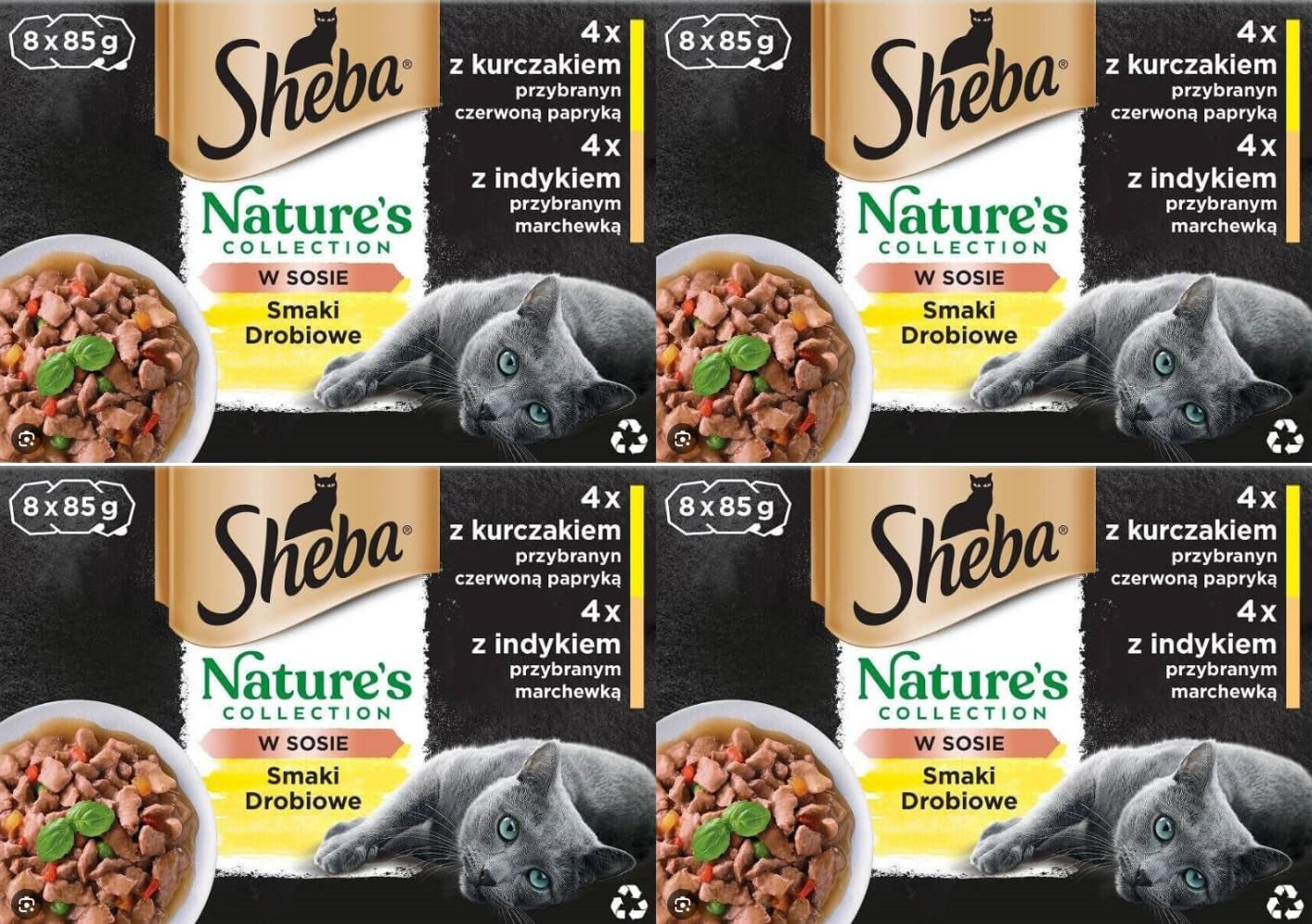 Sheba Nature`S Collection in Sauce - Cea mai fină hrană umedă pentru pisici în bol - Poultry Variation - 32 X 85G