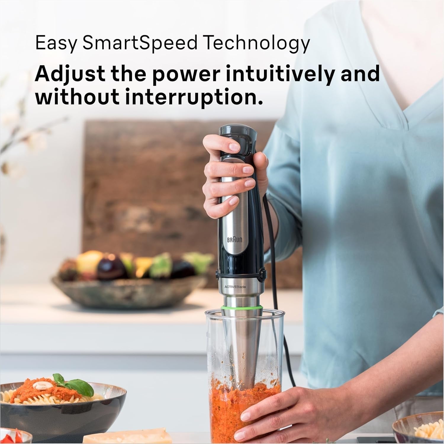 Braun Household Hogar Multiquick 7 Mixer, Spritzschutz, Spülmaschinenfest, Bpa-Frei, 600 Ml, Zerkleinerer 500 Ml, Eisklinge, MQ 7035XBI, 1000 W, Schwarz, MQ7035XBI Bucatarie Naty Shop