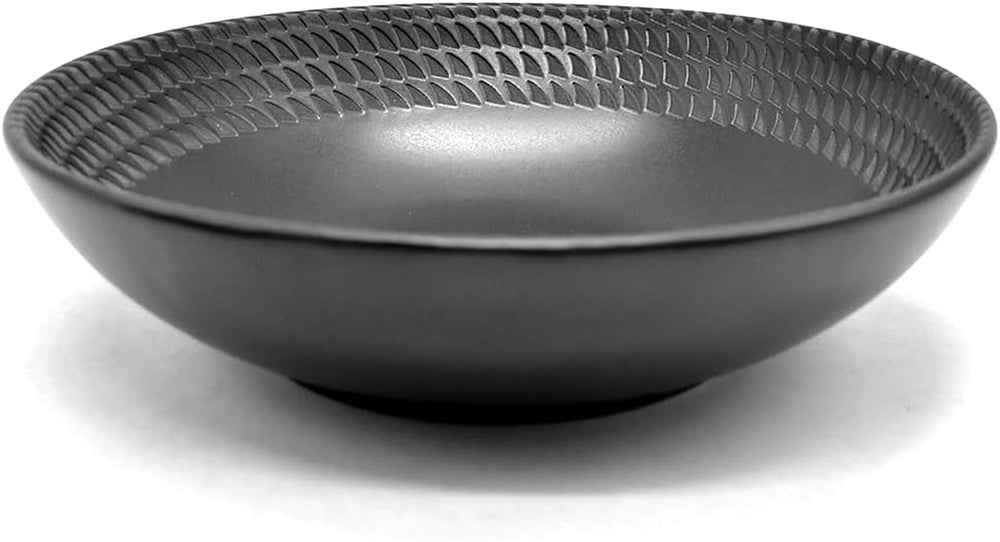 ECHTWERK 30-Teiliges Vintage Kombiservice "Blackstyle" Modern-Design, Für 6 Personen, Geschirrset Aus Steingut Mit 6 X Speiseteller, 6 X Beilagenteller, 6 X Schüssel, 6 X Teetassen, 6 X Suppenteller Tableware Sets Naty Shop