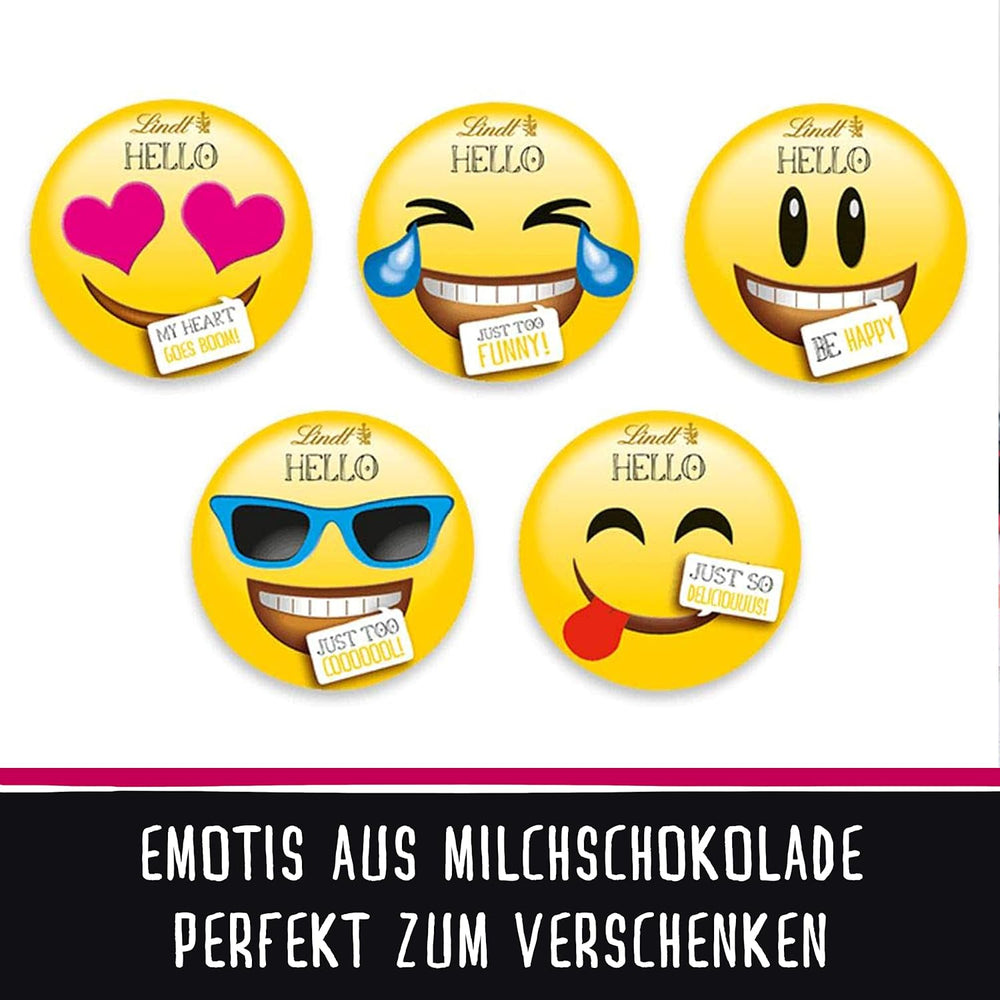 HALLO Mini-Schokoladen-Emoticons | 164 g | Ca. 27 coole Emoticons in verschiedenen Designs, hergestellt aus feinster Vollmilchschokolade | Schokoladengeschenk für Kinder | Zur Dekoration (2er Pack)