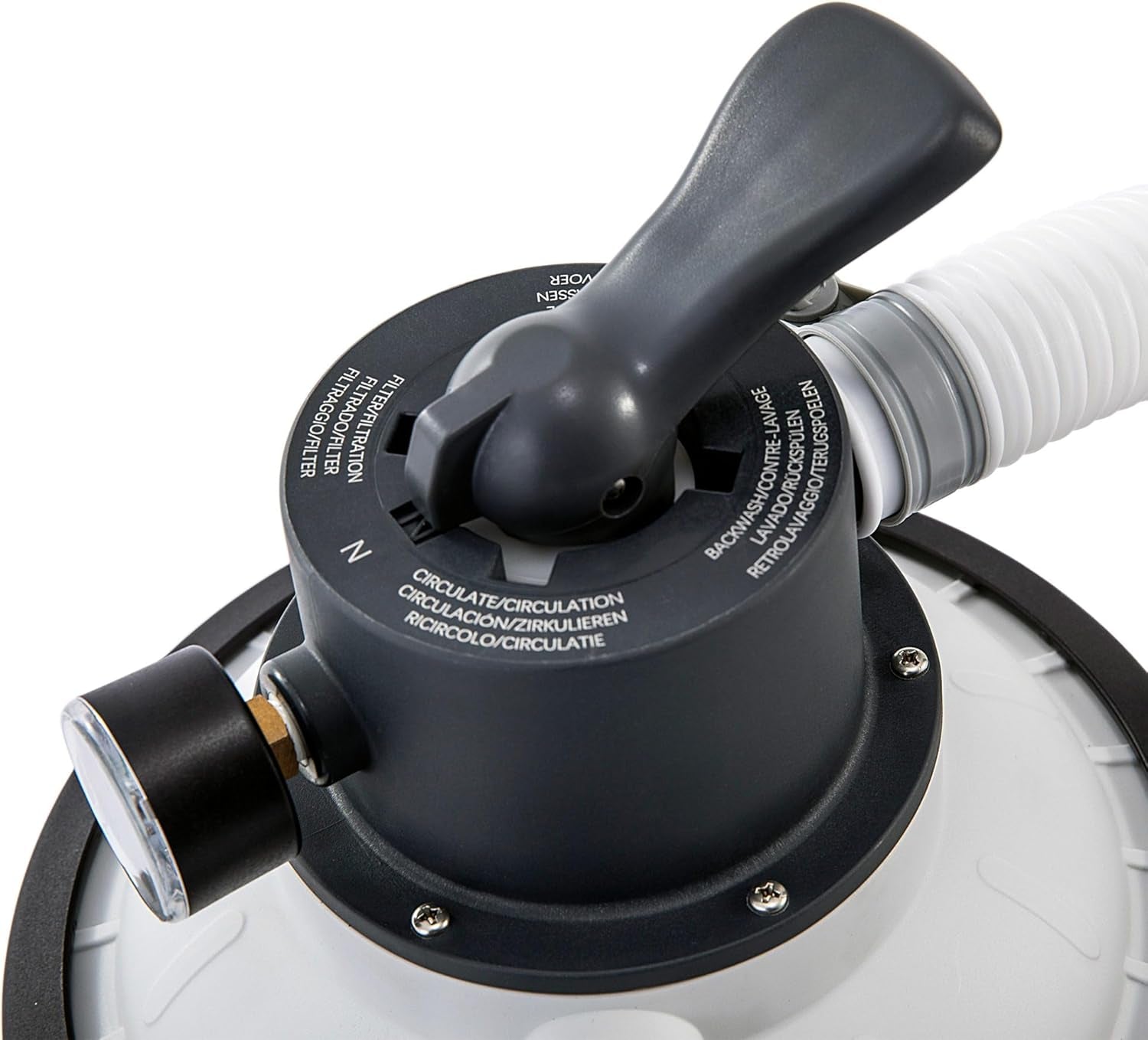 Intex 26642 Krystal Clear Sandfilterpumpe mit RCD, Wasserdurchfluss 3500 l/h, Systemdurchfluss 2000 l/h, Kunststoff, weiß