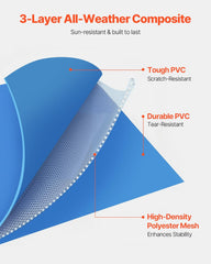 VEVOR Rahmenpool, oberirdischer Pool, 3000 x 2000 x 762 mm, Stahlrahmenpool, rechteckiger Stahlrahmenpool, Gartenrahmenpool, 3960 l Wasserkapazität, Gartenpool für 4–5 Personen, Blau