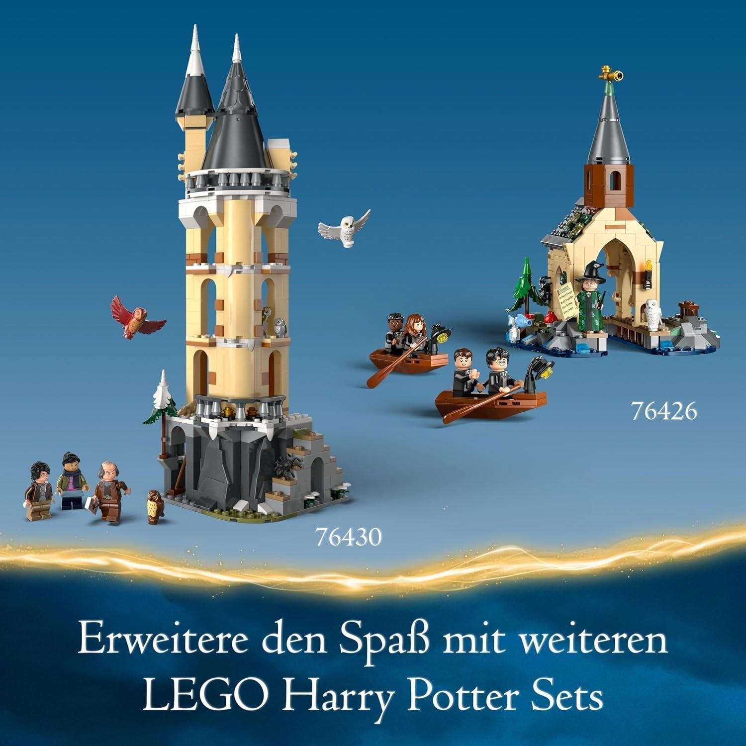 LEGO Harry Potter Eulerei im Schloss Hogwarts, Abenteuerset mit Spielzeugtieren und 3 Minifiguren, Filmspielzeug für Kinder, Geschenk für Mädchen, Jungen und alle Fans ab 8 Jahren 76430 Bausets Besuchen Sie den LEGO-Store