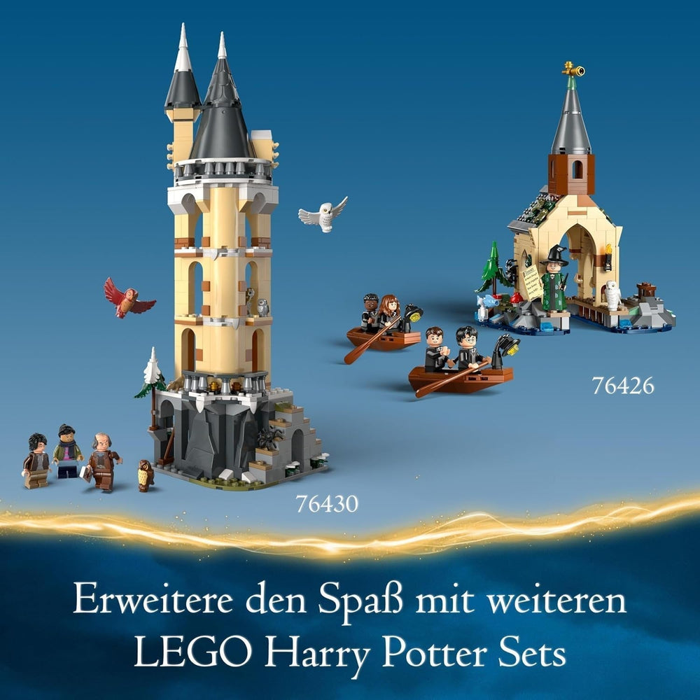 LEGO Harry Potter Eulerei im Schloss Hogwarts, Abenteuerset mit Spielzeugtieren und 3 Minifiguren, Filmspielzeug für Kinder, Geschenk für Mädchen, Jungen und alle Fans ab 8 Jahren 76430 Bausets Besuchen Sie den LEGO-Store