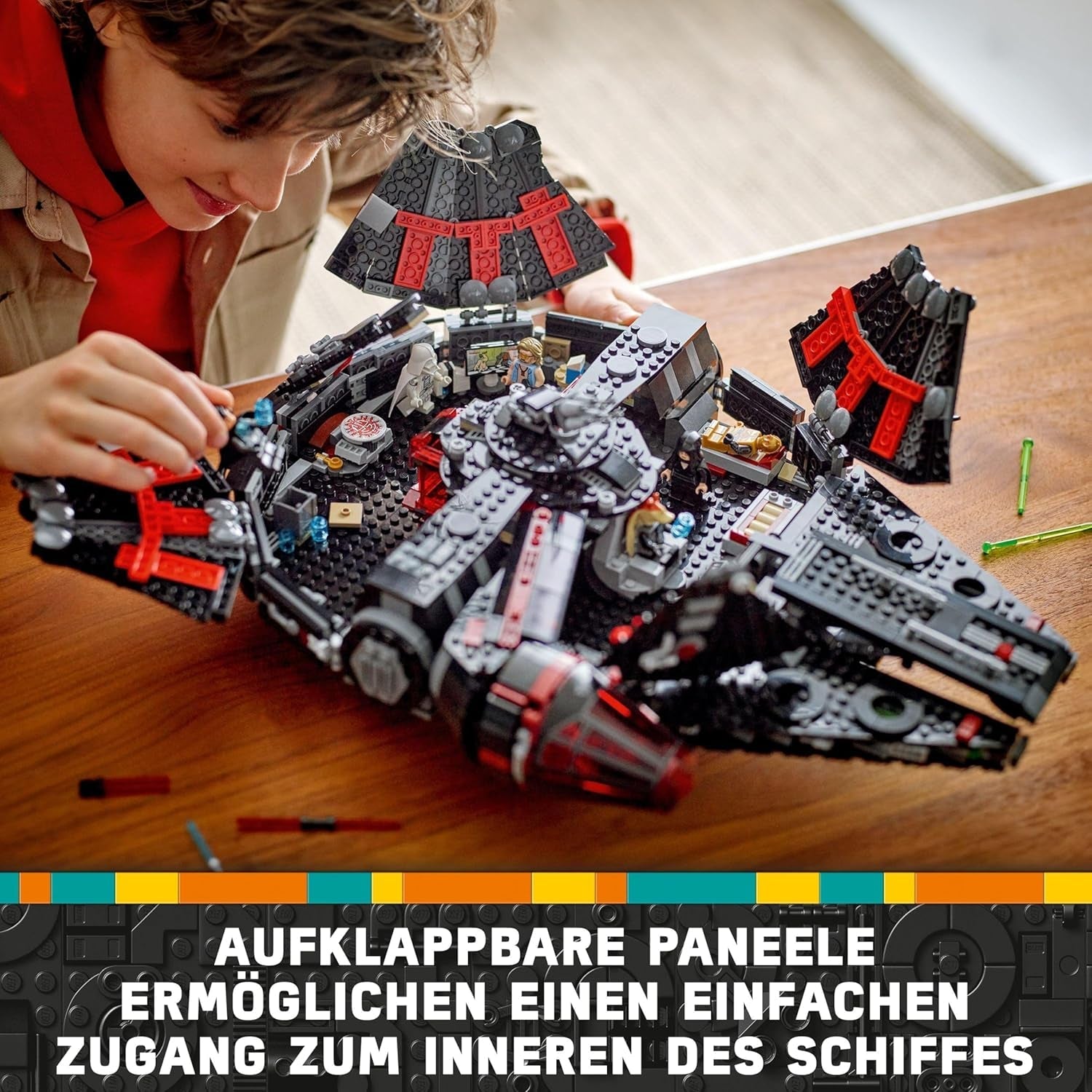 LEGO Star Wars Dark Millennium Falcon, Raumschiff-Set, Bauspielzeug für Kinder, Geburtstagsgeschenk für Jungen, Mädchen und Fans, Abenteuerspielzeug 75389 Bausets Besuchen Sie den LEGO-Store
