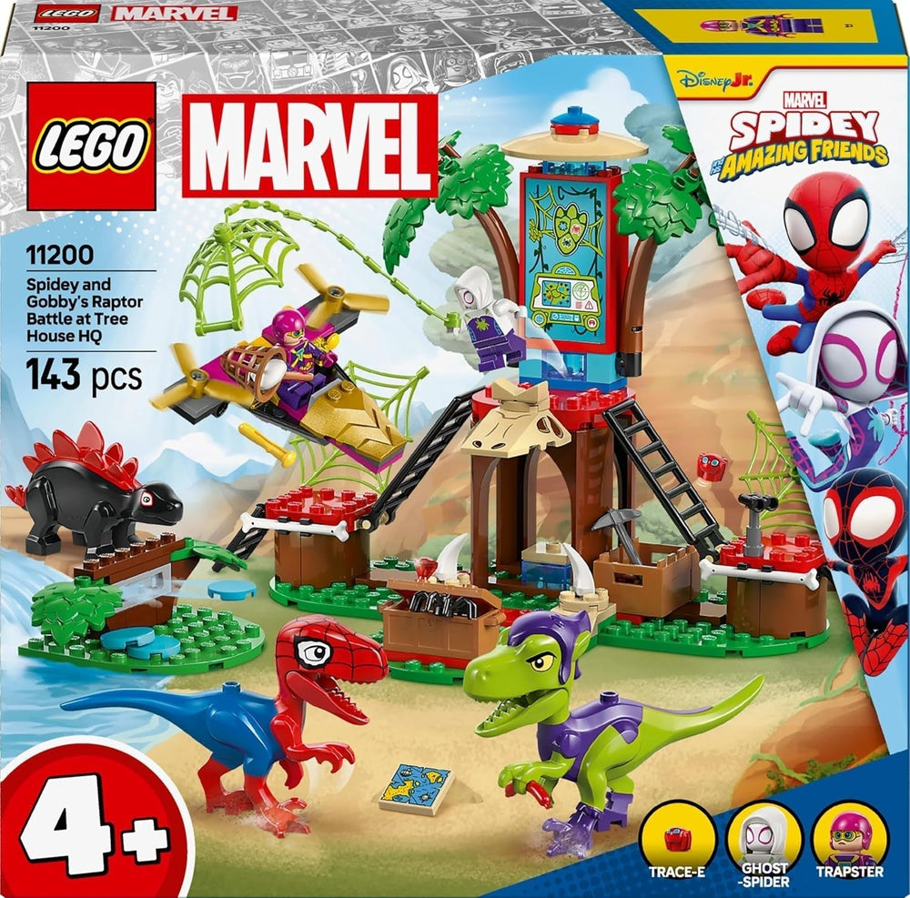 LEGO Marvel Showdown im Baumhaus: Spidey-Rex Vs. Gobby-Raptor, Dinosaurier-Bau- und Spielset, Spielzeug-Dinosaurier-Geschenk für Jungen und Mädchen ab 4 Jahren, Spidey und seine Superfreunde 11200 Bausets Besuchen Sie den LEGO-Store