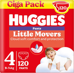 Huggies Little Movers Disney-Hosen, Größe 4, 120 Stück (4 x 30), Monatsbox