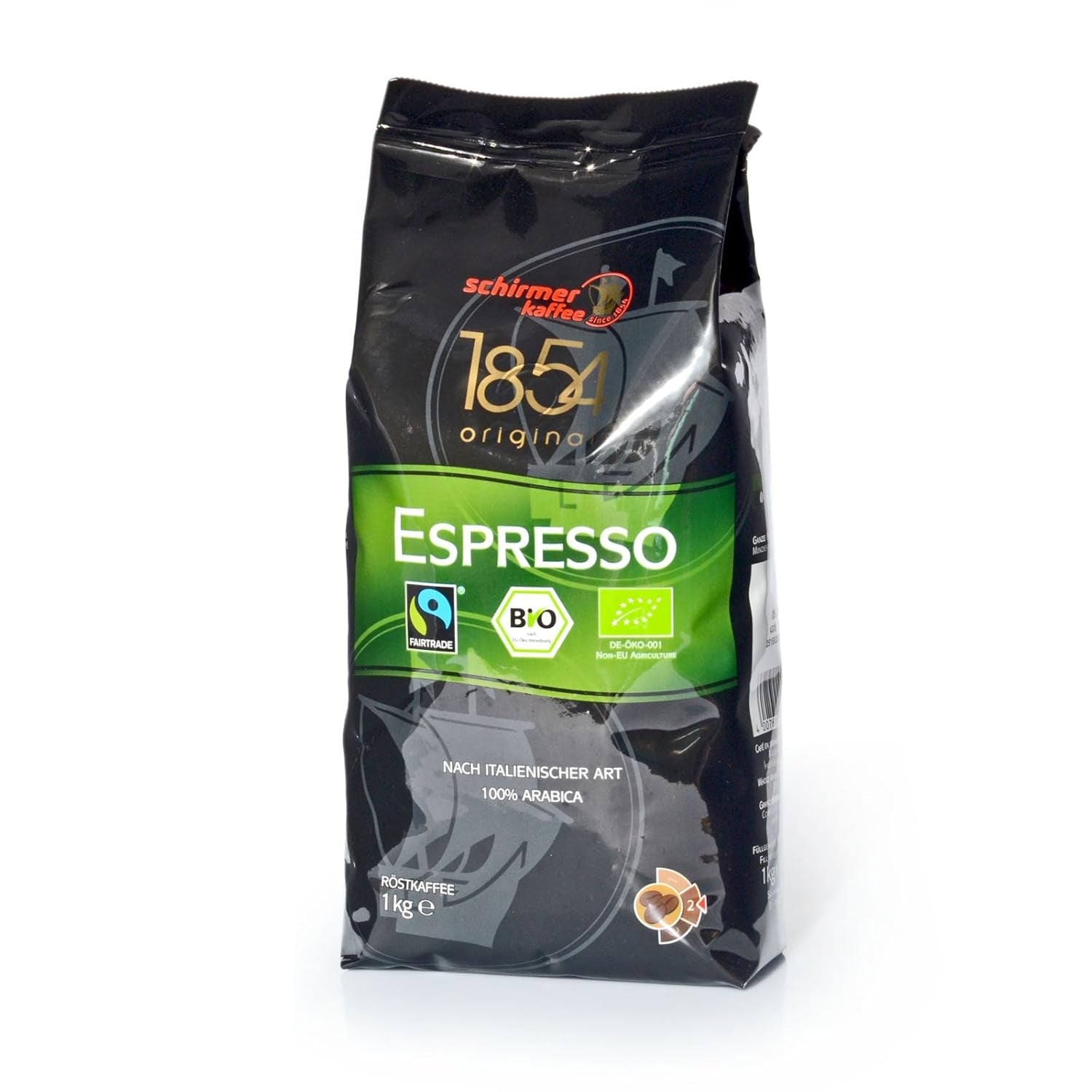 1854 TransFair Espresso Organic Fairtrade - 8 boabe de cafea x 1 kg