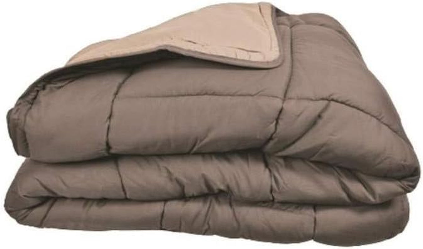 Poyet Motte Plapumă lavabilă cu capac fix - 140X200 Cm - Petrol blue/mastic beige Plapumi si pilote Naty Shop Taupe/lin 200X200X1 Cm