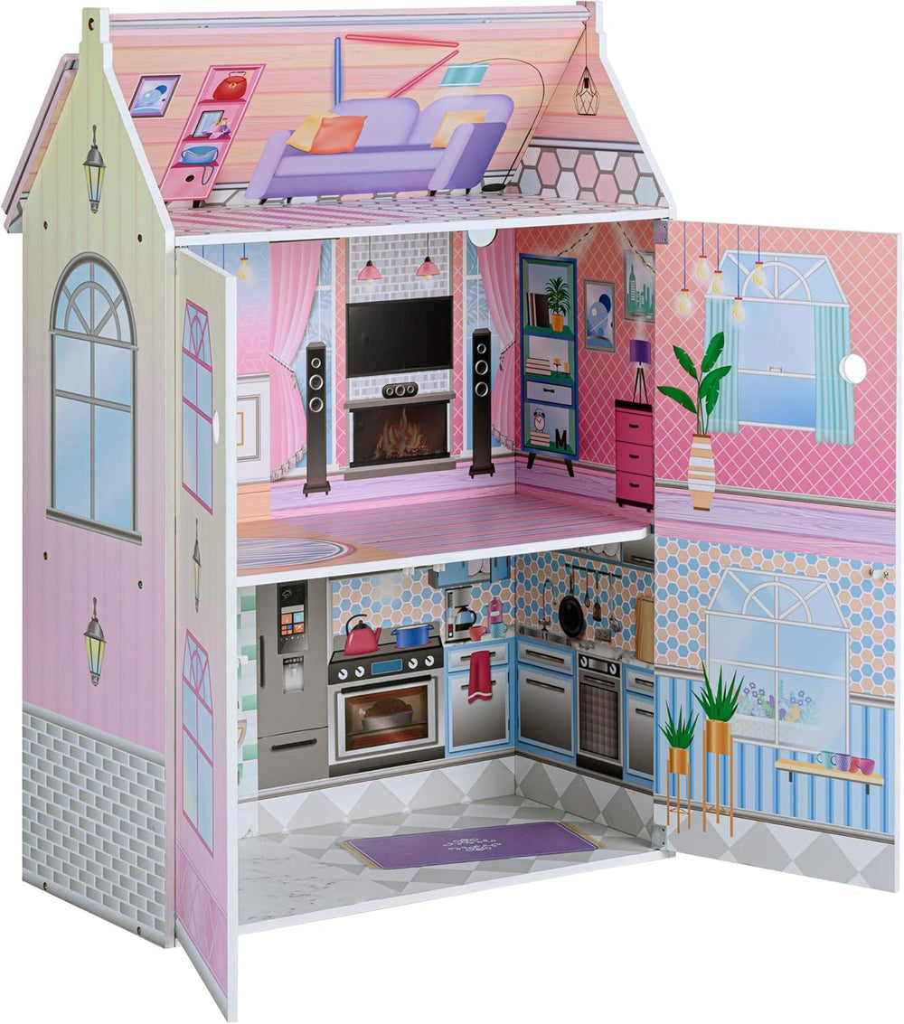Olivias Little World Glasshouse Kids 12" Puppenhaus & 10 Puppenzubehör 3,5" Multi Td-12518D Puppenhäuser Naty Shop
