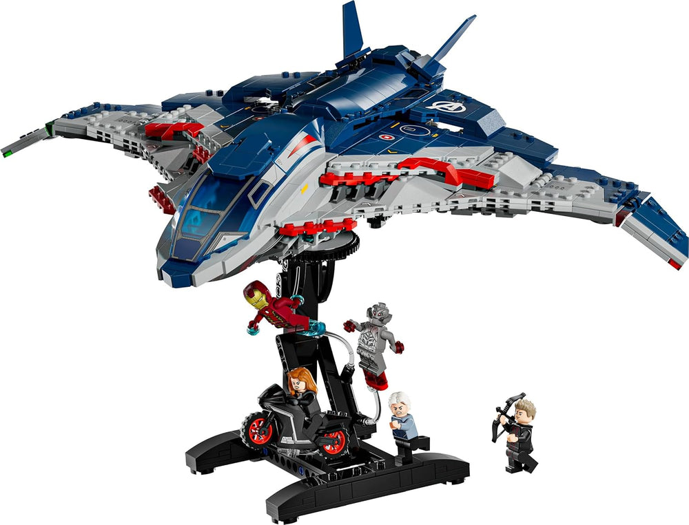 LEGO | Marvel Avengers: Age of Ultron Quinjet – Superhelden Spielzeug Flugzeug mit Motorrad und 5 Minifiguren, darunter Iron Man, Black Widow und Ultron – Geschenk für Jungen ab 12 Jahren – 76325