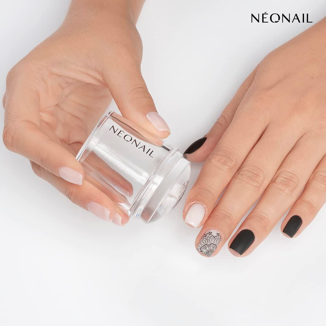 NÉONAIL Nagel Stempel Mit Schaber - Nägel Selber Machen - Nail Art Stamper - Nageldesign Für Nagel Schablone - French Nails Stempel - Silikon Nagelstempel